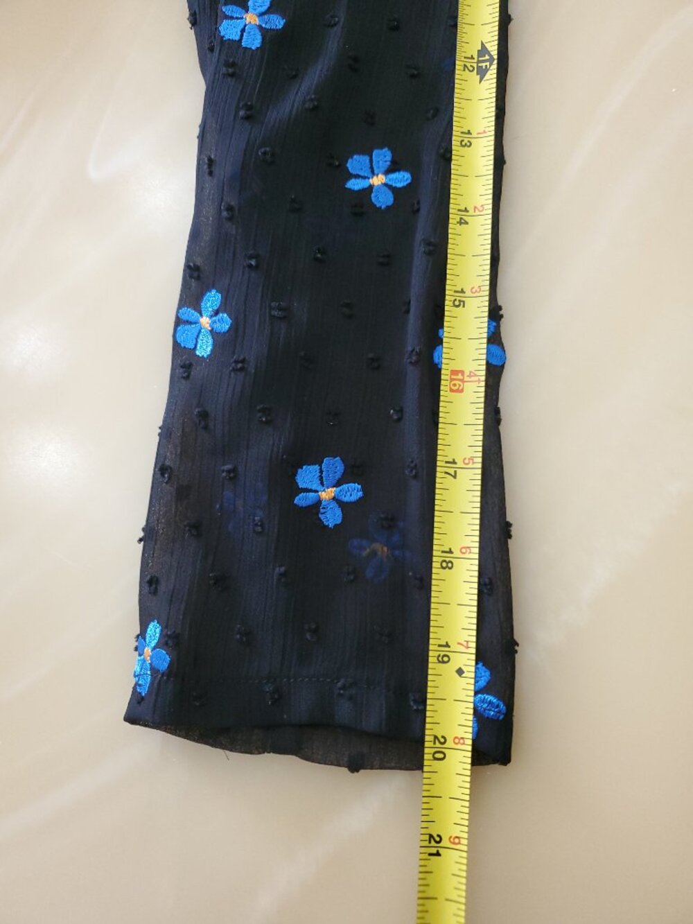 Maje Swiss Dot Floral Blue Daisy Embroidered Chiffon Dress - Picture 11 of 15